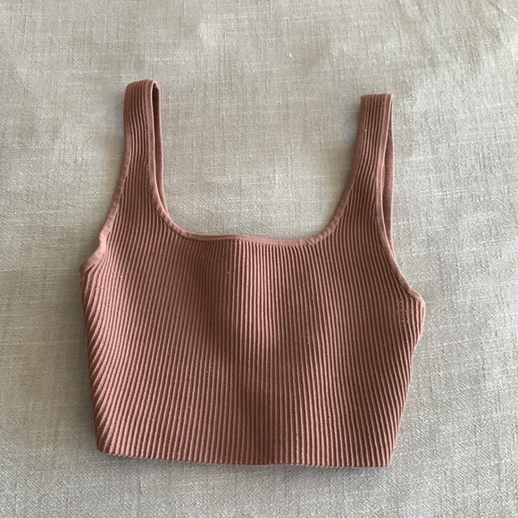 Babaton Tops - Ribbed Taupe Aritzia tank